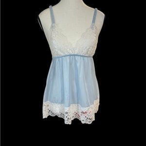 Vintage America Light Blue Satin Camisole